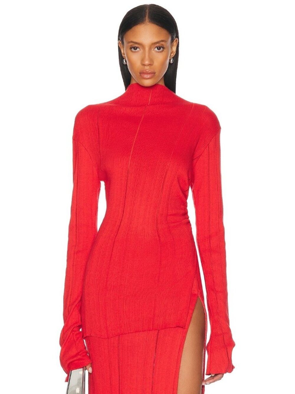 Jade Cropper Long Sleeve Top in Red